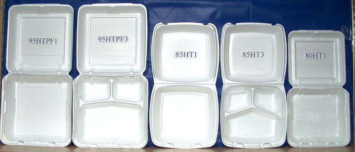 STYROFOAM HINGED LID CONTAINERS